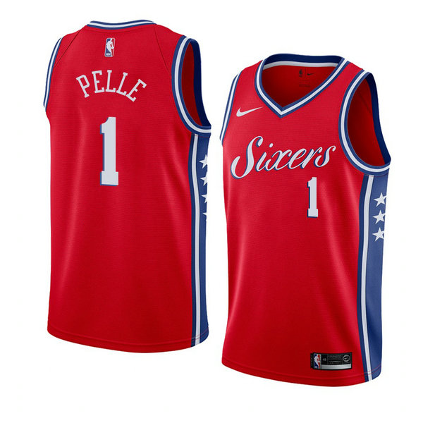 Camiseta baloncesto Norvel Pelle 1 Statement 2018 Rojo Philadelphia 76ers Hombre