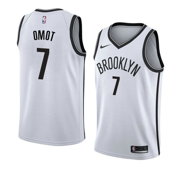 Camiseta baloncesto Nuni Omot 7 Association 2018 Blanco Brooklyn Nets Hombre