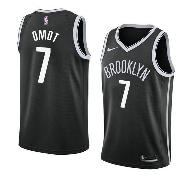 Camiseta baloncesto Nuni Omot 7 Icon 2018 Negro Brooklyn Nets Hombre