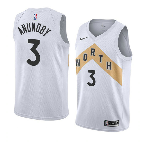 Camiseta baloncesto Og Anunoby 3 Ciudad 2018 Blanco Toronto Raptors Hombre