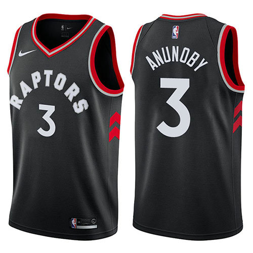 Camiseta baloncesto Og Anunoby 3 Statement 2017-18 Negro Toronto Raptors Hombre