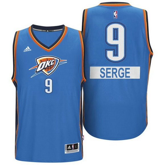 Camiseta baloncesto Oklahoma City Thunder Navidad 2014 Serge Ibaka 9 Azul