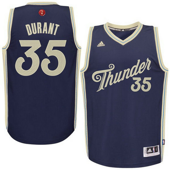 Camiseta baloncesto Oklahoma City Thunder Navidad 2015 Kevin Durant 35 Navy