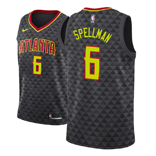 Camiseta baloncesto Omari Spellman 6 Icon 2018 Negro Atlanta Hawks Hombre