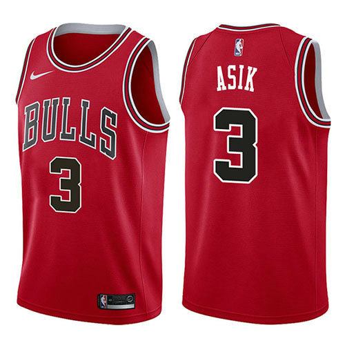 Camiseta baloncesto Omer Asik 3 Icon 2017-18 Rojo Chicago Bulls Hombre