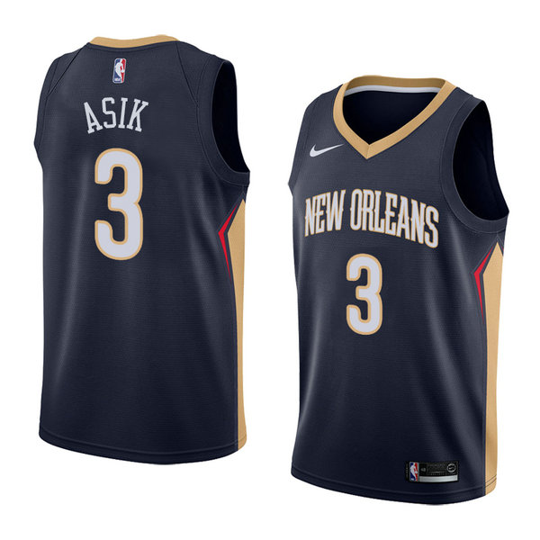 Camiseta baloncesto Omer Asik 3 Icon 2018 Azul New Orleans Pelicans Hombre