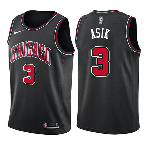 Camiseta baloncesto Omer Asik 3 Statement 2017-18 Negro Chicago Bulls Hombre