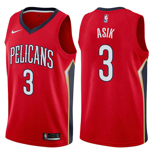 Camiseta baloncesto Omer Asik 3 Statement 2017-18 Rojo New Orleans Pelicans Hombre