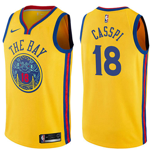 Camiseta baloncesto Omri Casspi 18 Chinese Heritage Ciudad 2017-18 Amarillo Golden State Warriors Hombre