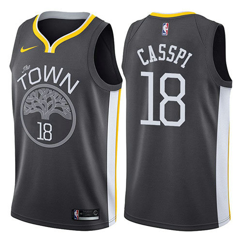 Camiseta baloncesto Omri Casspi 18 Statement 2017-18 Gris Golden State Warriors Hombre