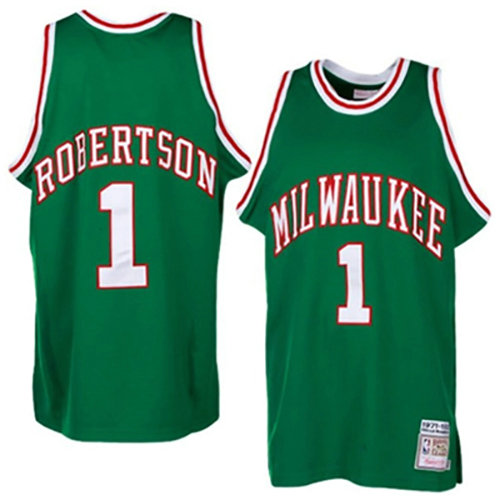 Camiseta baloncesto Oscar Robertson 1 Retro Verde Milwaukee Bucks Hombre