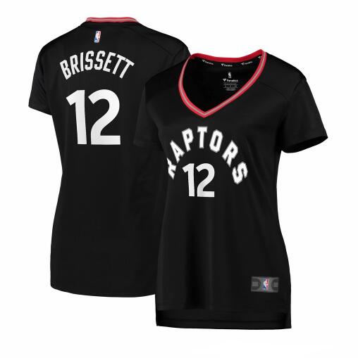 Camiseta baloncesto Oshae Brissett 12 statement edition Negro Toronto Raptors Mujer