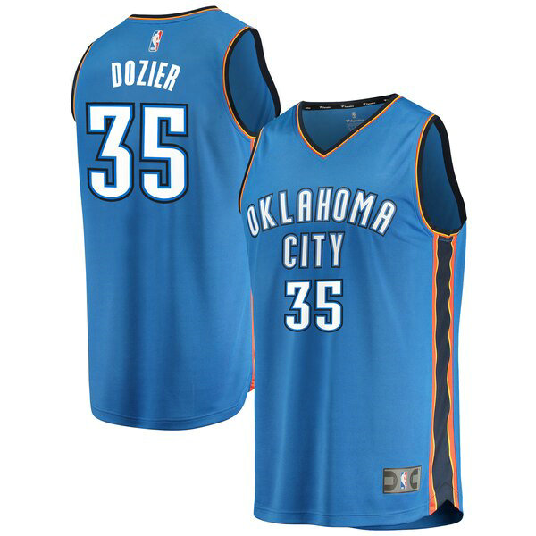 Camiseta baloncesto P.J. Dozier 35 Icon Edition Azul Oklahoma City Thunder Hombre