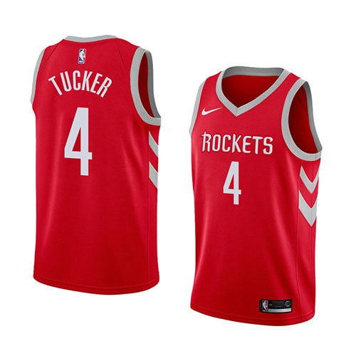 Camiseta baloncesto P.j. Tucker 4 Icon 2017-18 Rojo Houston Rockets Hombre
