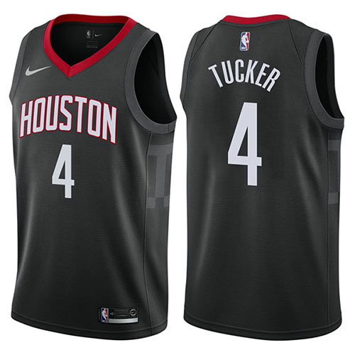 Camiseta baloncesto P.j. Tucker 4 Statement 2017-18 Negro Houston Rockets Hombre
