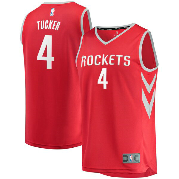 Camiseta baloncesto PJ Tucker 4 Icon Edition Rojo Houston Rockets Hombre