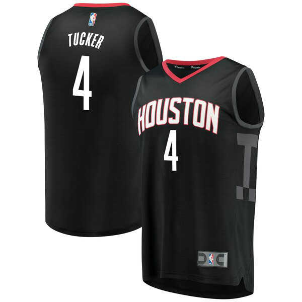 Camiseta baloncesto PJ Tucker 4 Statement Edition Negro Houston Rockets Hombre