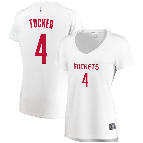 Camiseta baloncesto PJ Tucker 4 association edition Blanco Houston Rockets Mujer
