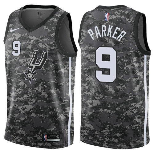 Camiseta baloncesto Parker 9 Ciudad 2017-18 Gris San Antonio Spurs Hombre