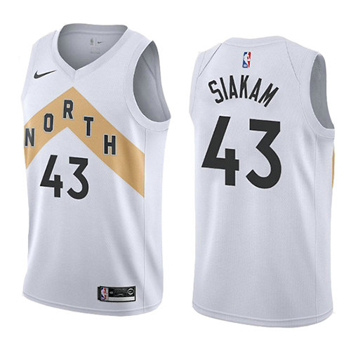 Camiseta baloncesto Pascal Siakam 43 Ciudad 2018 Blanco Toronto Raptors Hombre
