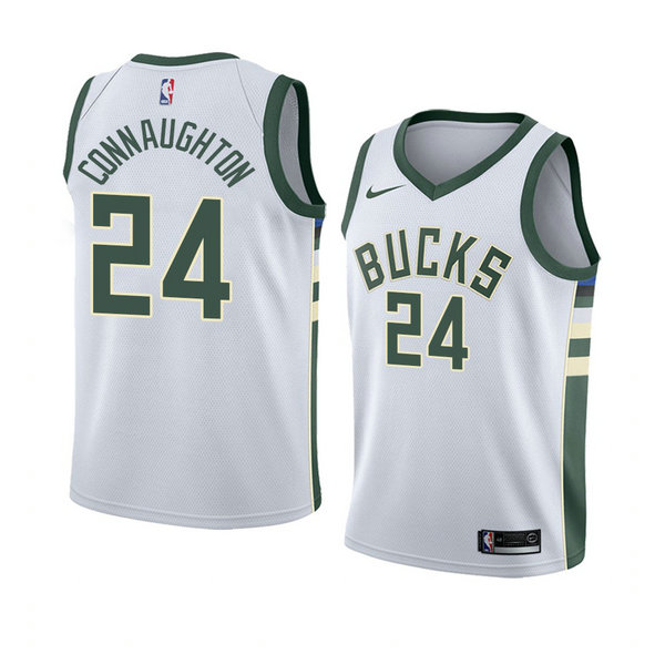 Camiseta baloncesto Pat Connaughton 24 Association 2018 Blanco Milwaukee Bucks Hombre