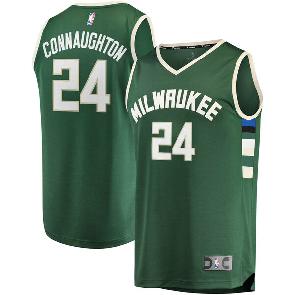 Camiseta baloncesto Pat Connaughton 24 Icon Edition Verde Milwaukee Bucks Hombre