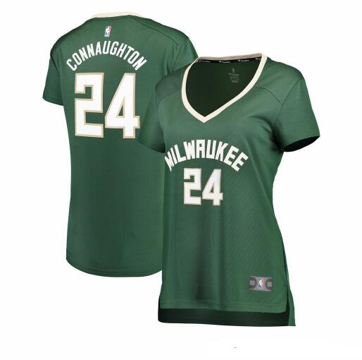 Camiseta baloncesto Pat Connaughton 24 icon edition Verde Milwaukee Bucks Mujer