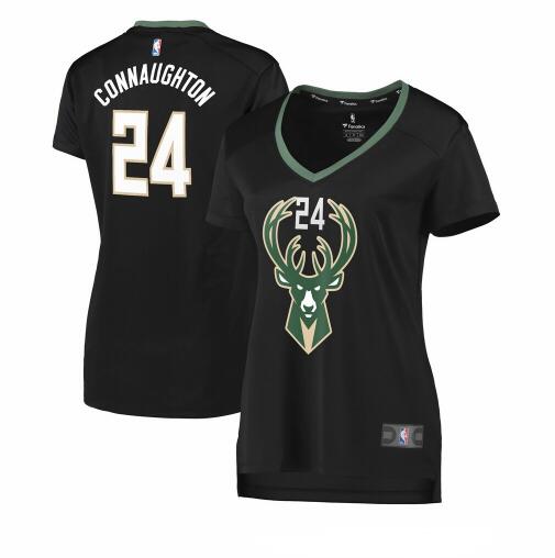 Camiseta baloncesto Pat Connaughton 24 statement edition Negro Milwaukee Bucks Mujer