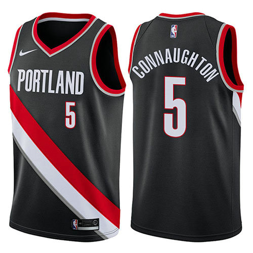 Camiseta baloncesto Pat Connaughton 5 Swingman Icon 2017-18 Negro Portland Trail Blazers Hombre