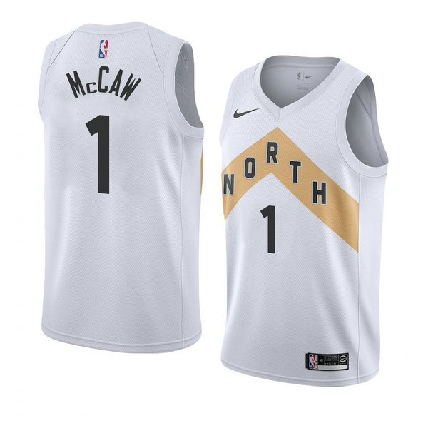 Camiseta baloncesto Patrick McCaw 1 Ciudad 2018 Blanco Toronto Raptors Hombre
