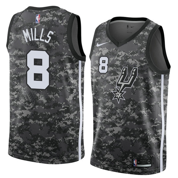Camiseta baloncesto Patty Mills 8 Ciudad 2018 Gris San Antonio Spurs Hombre