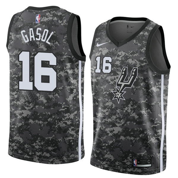 Camiseta baloncesto Pau Gasol 16 Ciudad 2018 Gris San Antonio Spurs Hombre