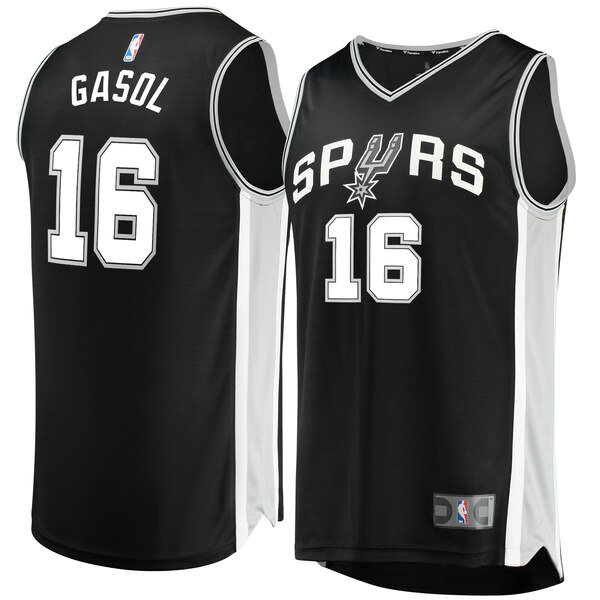 Camiseta baloncesto Pau Gasol 16 Icon Edition Negro San Antonio Spurs Hombre