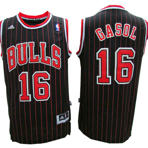 Camiseta baloncesto Pau Gasol 16 Retro Negro Chicago Bulls Hombre