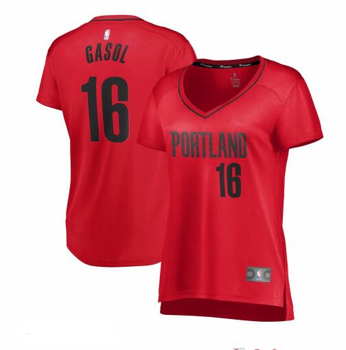 Camiseta baloncesto Pau Gasol 16 statement edition Rojo Portland Trail Blazers Mujer