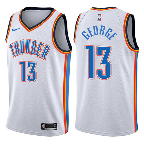 Camiseta baloncesto Paul George 13 2017-18 Blanco Oklahoma City Thunder Hombre