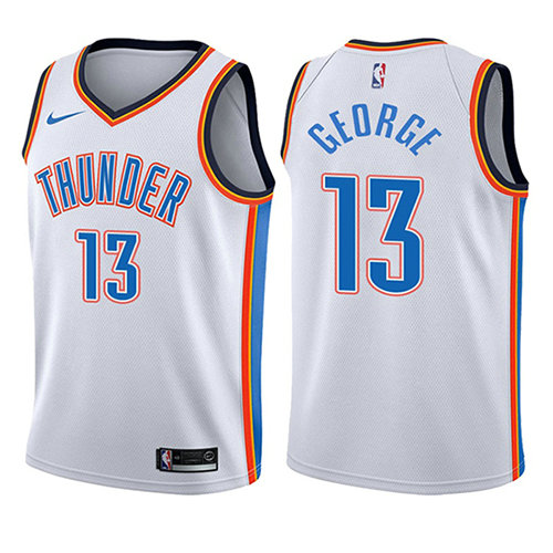 Camiseta baloncesto Paul George 13 Association 2017-18 Blanco Oklahoma City Thunder Nino