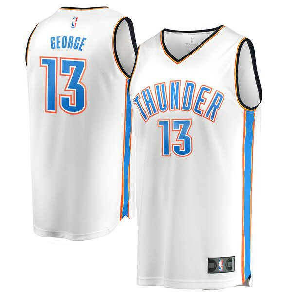 Camiseta baloncesto Paul George 13 Association Edition Blanco Oklahoma City Thunder Hombre