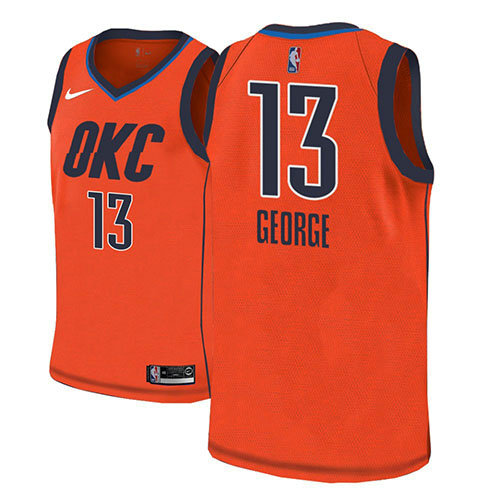 Camiseta baloncesto Paul George 13 Earned 2018-19 Naranja Oklahoma City Thunder Hombre