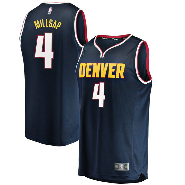 Camiseta baloncesto Paul Millsap 4 Icon Edition Azul Denver Nuggets Nino