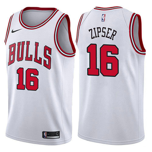 Camiseta baloncesto Paul Zipser 16 Association 2017-18 Blanco Chicago Bulls Hombre