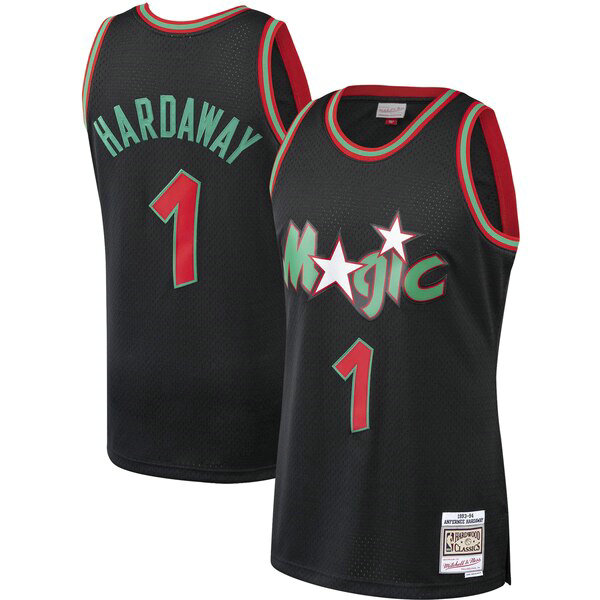 Camiseta baloncesto Penny Hardaway 1 Classics Christmas Swingan Collection Negro Orlando Magic Hombre