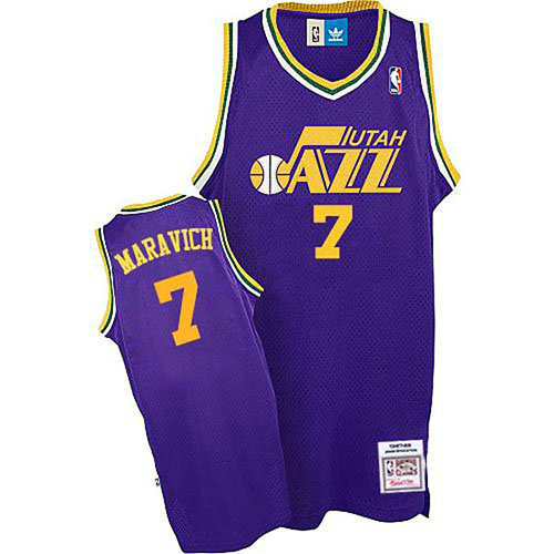 Camiseta baloncesto Pete Maravich 7 Retro P鐓pura Utah Jazz Hombre