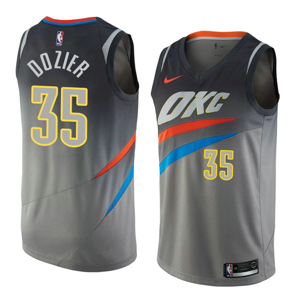 Camiseta baloncesto Pj Dozier 35 Ciudad 2018 Gris Oklahoma City Thunder Hombre