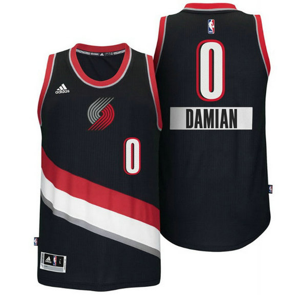 Camiseta baloncesto Portland Trail Blazers Navidad 2014 Damian Lillard 0 Negro