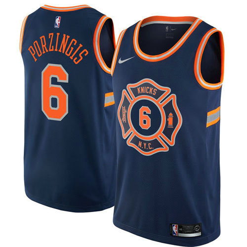 Camiseta baloncesto Porzingis 6 Ciudad 2017-18 Azul New York Knicks Hombre