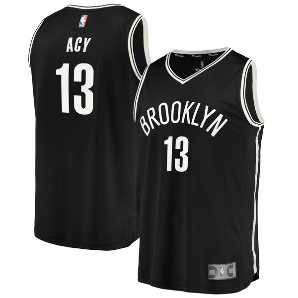 Camiseta baloncesto Quincy Acy 13 2019 Negro Brooklyn Nets Hombre