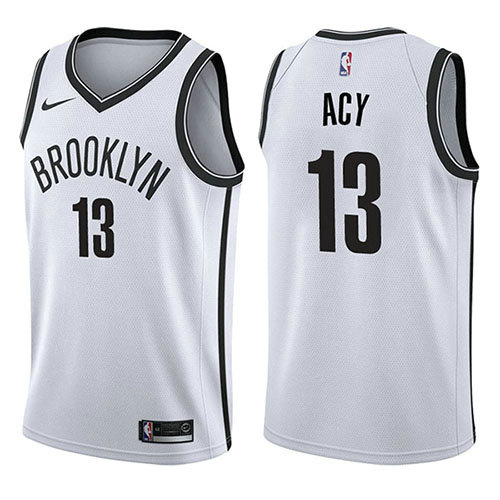 Camiseta baloncesto Quincy Acy 13 Association 2017-18 Blanco Brooklyn Nets Hombre