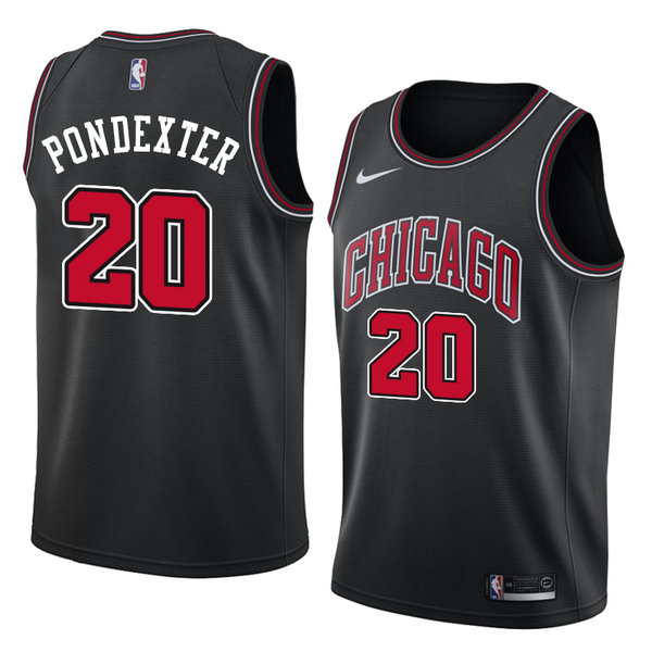 Camiseta baloncesto Quincy Pondexter 20 Statement 2018 Negro Chicago Bulls Hombre