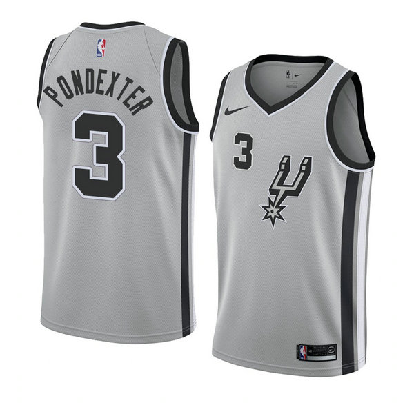 Camiseta baloncesto Quincy Pondexter 3 Statement 2018 Gris San Antonio Spurs Hombre